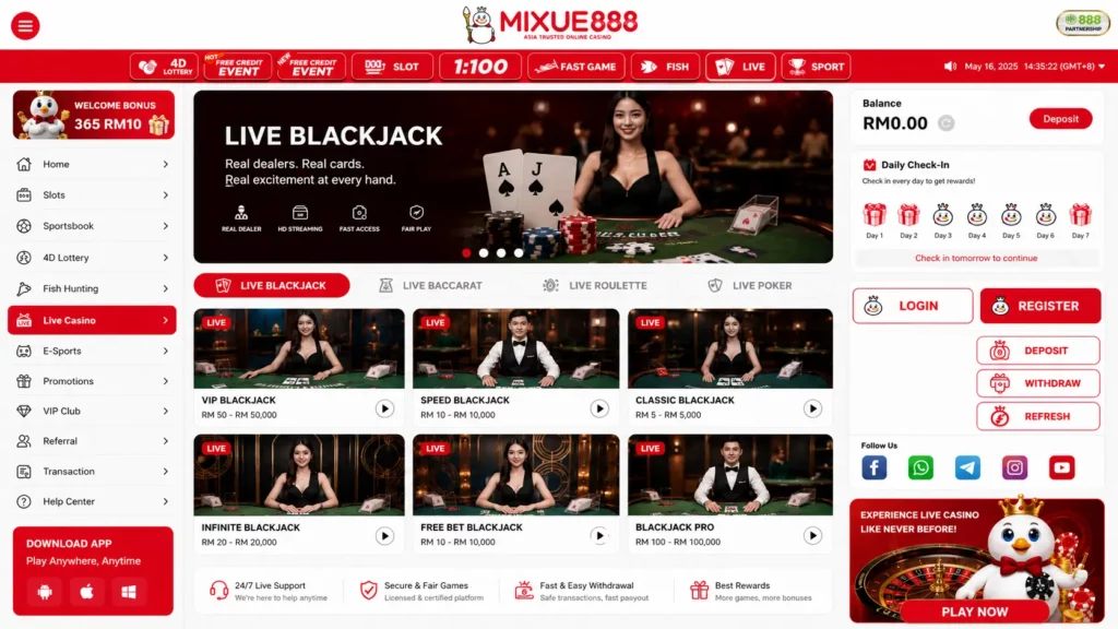 Mixue 888 Live Blackjack