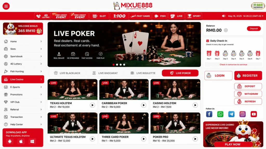 Mixue 888 Live Poker