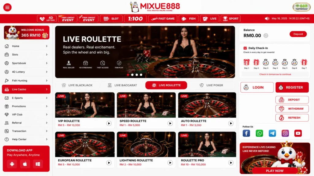 Mixue 888 Live Roulette