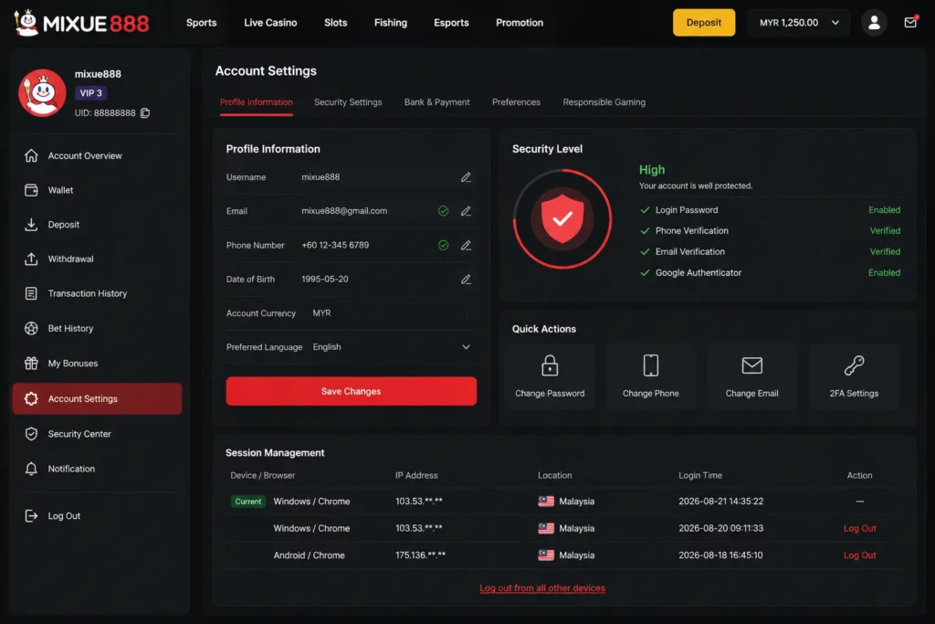 Managing Your Account