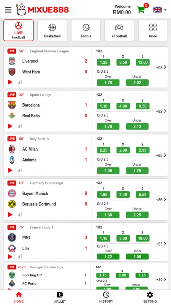 Mixue 888 Mobile Live Betting