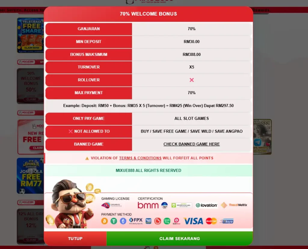 Mixue 888 Promotions & Bonuses